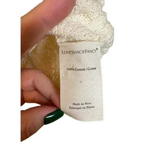 Loveshackfancy Kennie Sweater In Cream Size XS NWT Love Shack Fancy 100% Cotton - Picture 7 of 8